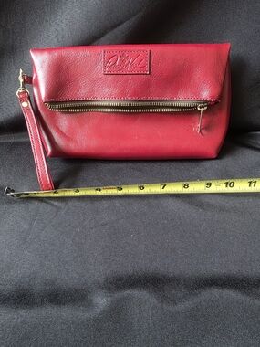 Red Leather Wristlet Clutch by Patricia Nash
